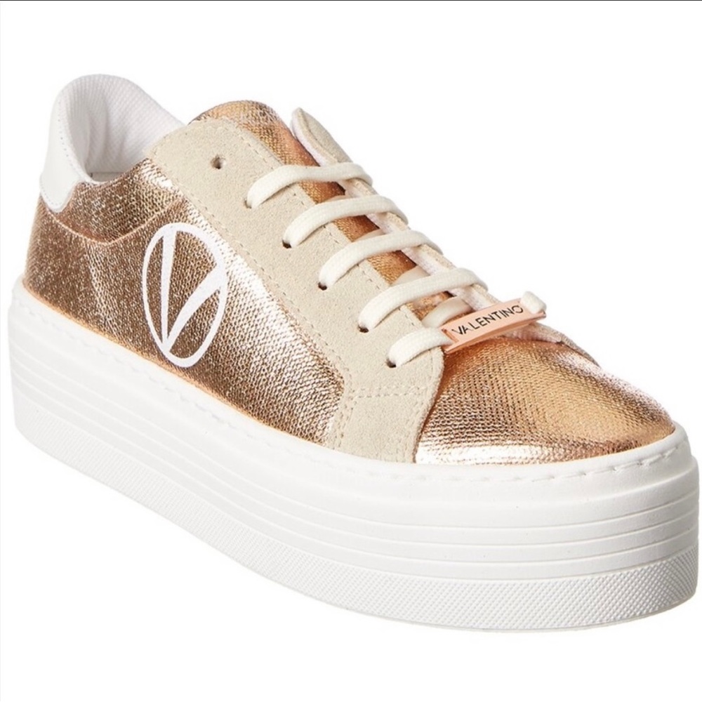 Valentino by Mario Valentino Sela Metallic Platform Sneakers